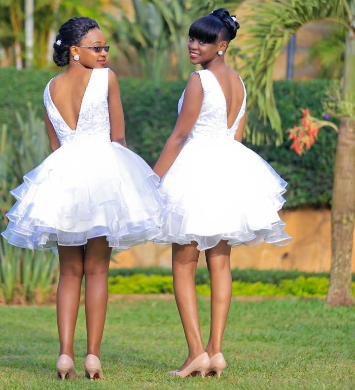 White Custom Tailored Bridemaid dresses by Fatuma Asha