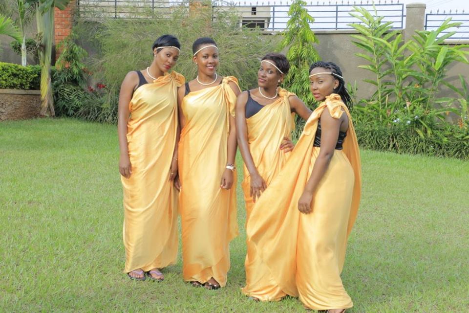 Bridesmaids clad in gold and black inspired Mishanana from My Kuhingira Collection