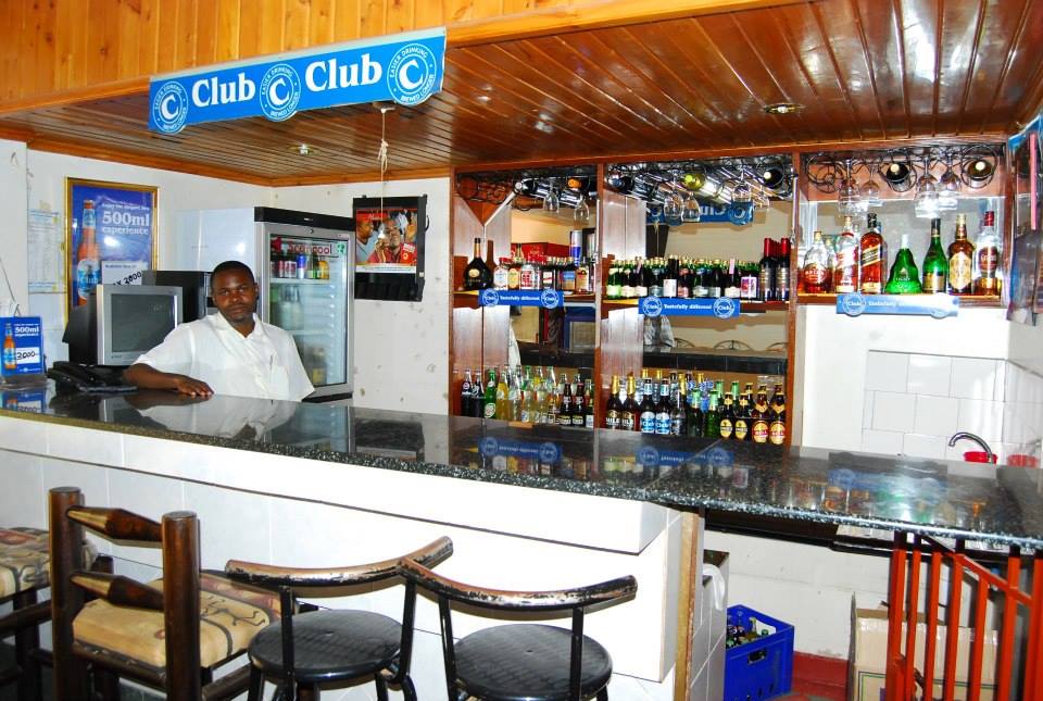 The bar section at the Green valley hotel in Ggaba
