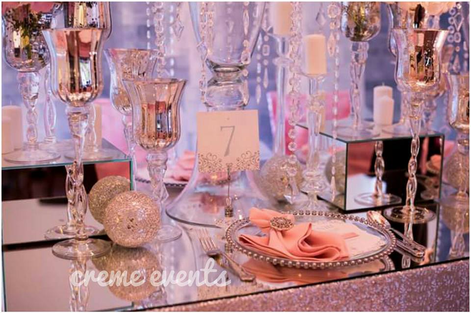 Intimate dinner settings by Creme Events