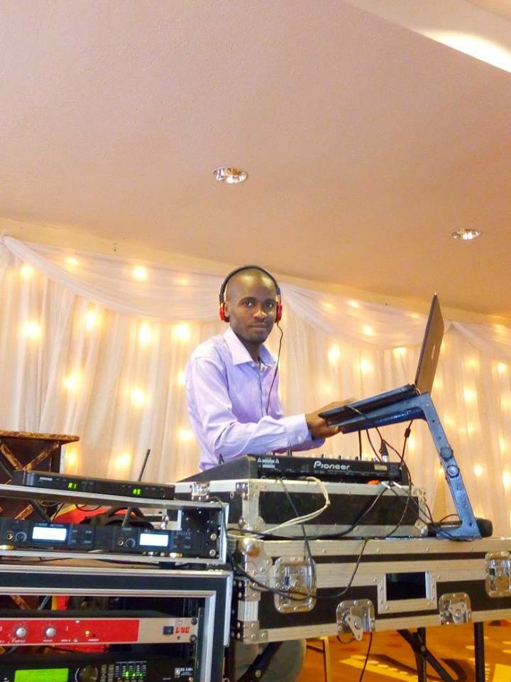 Dj Jona on the turntables for Moses Kasirye's wedding at Royal Suites