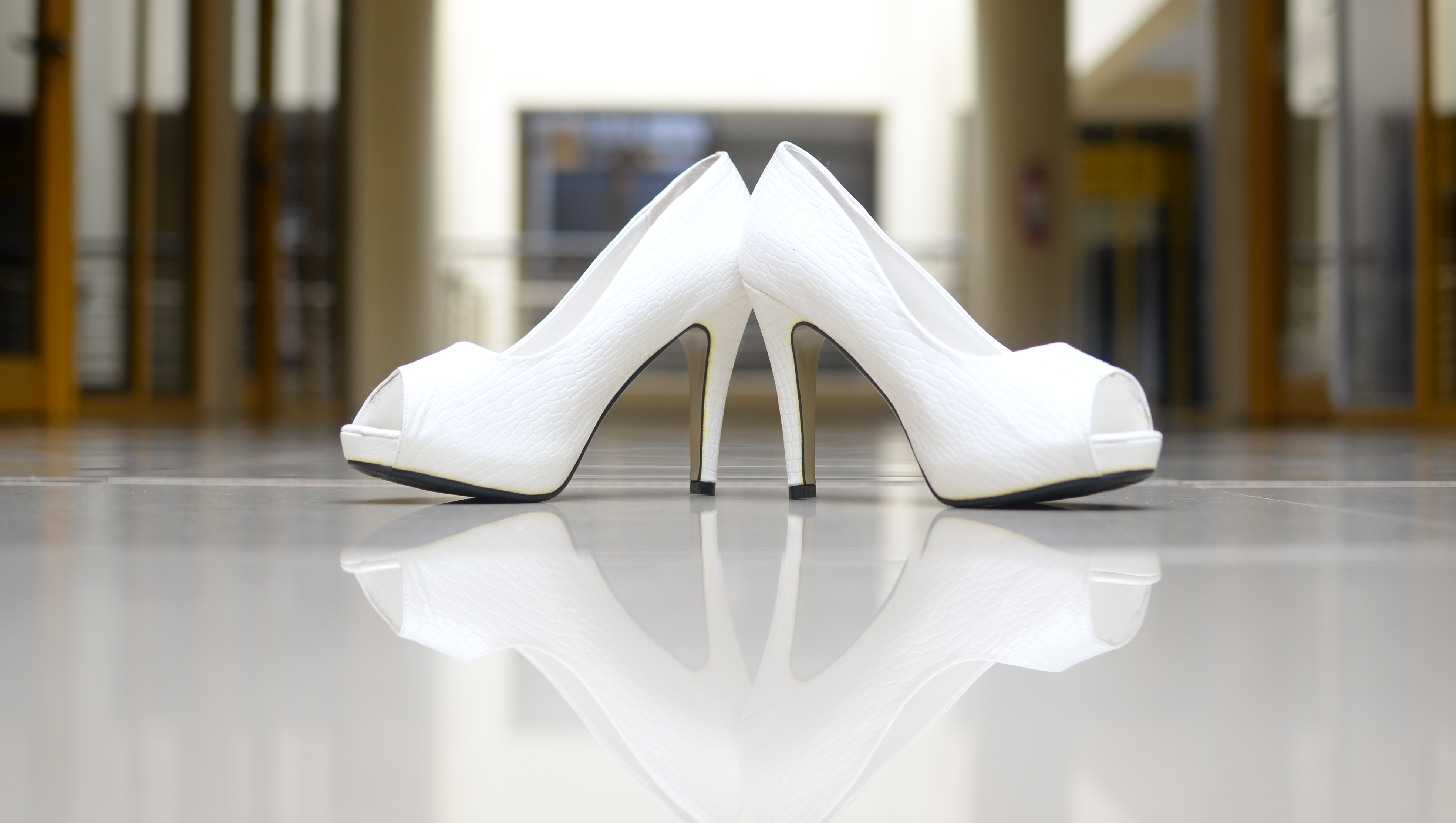 An all white bridal Shoe