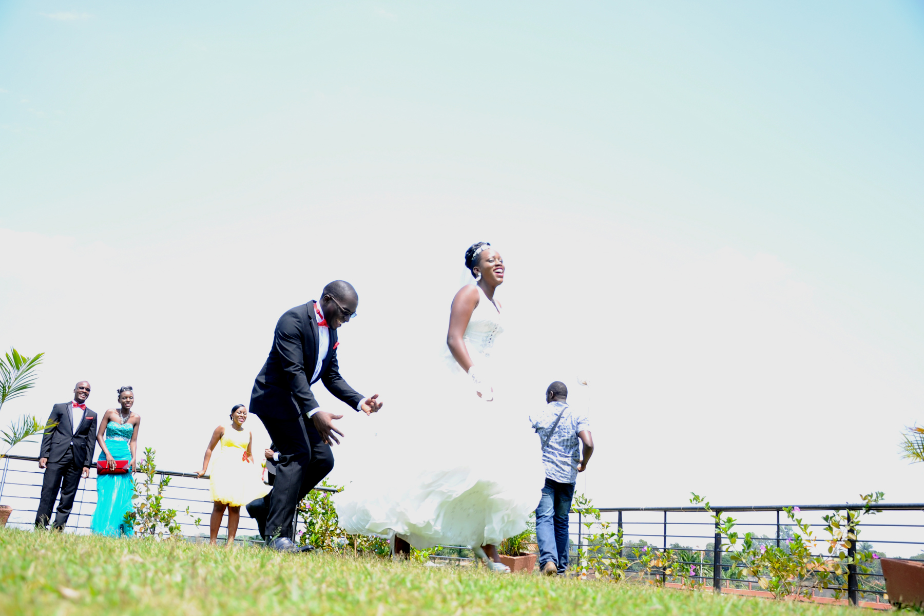Newton & Doreen during their wedding photo shoot at the Commonwealth Resort in Munyonyo