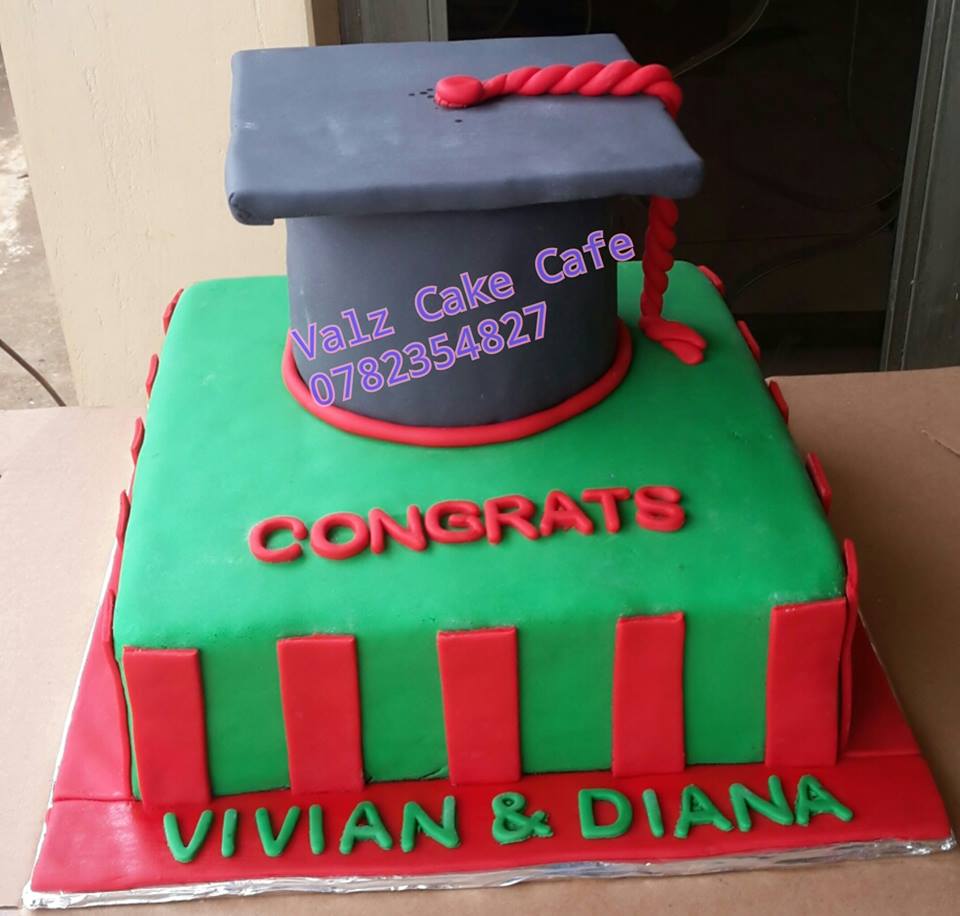 Vivian and Diana's graduation cake baked by Valz Cake Cafe