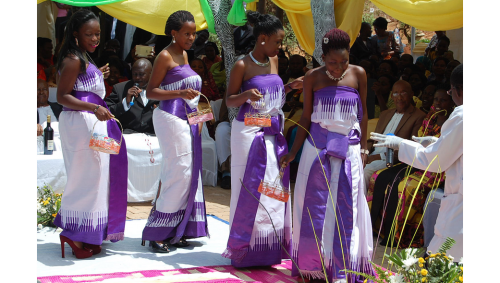 Ladies dazzle in the half gomesi inspired outfits, moments captured by Dream Occasions Ug