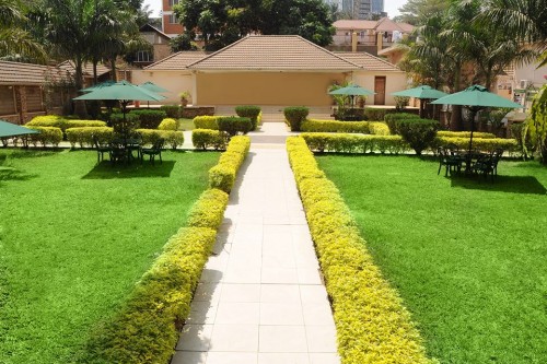 Beautiful grounds at Emerald Hotel Kampala
