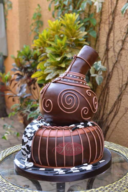 A calabash inspired cake by Sarahs Cakes
