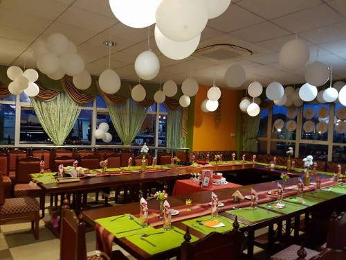 Party decorations at Aangan Indian Restaurant at Lugogo by pass