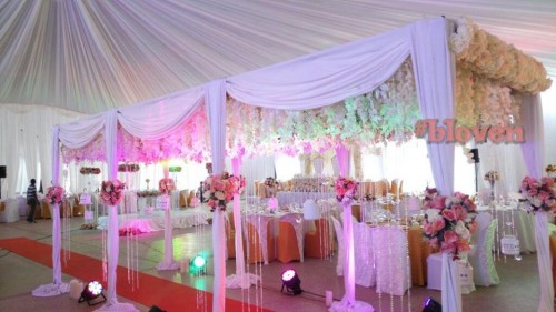 White & Pink Wedding Decoration theme by Bloven Events