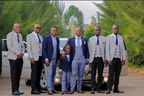 Groomsmen clad in multicolored suits, shots by Watson Photography