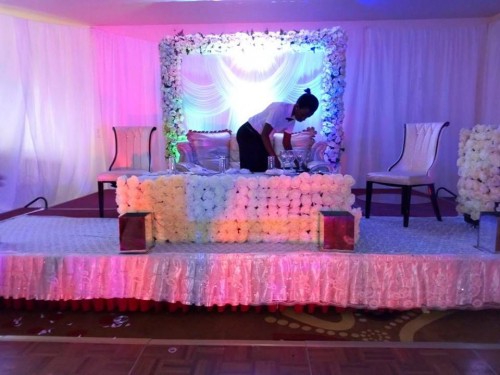Wedding high table decorations by Mugagga Events