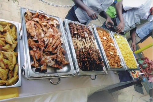 Variety of food including muchomo served by Events Catering Limited