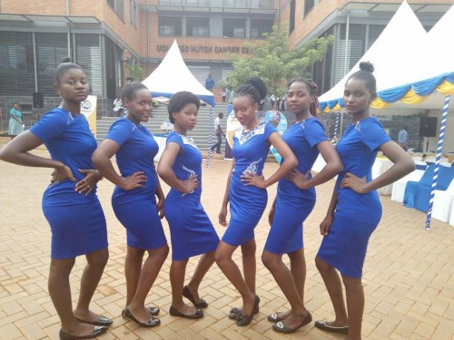 Girls from Dotaz Ushering Services in blue