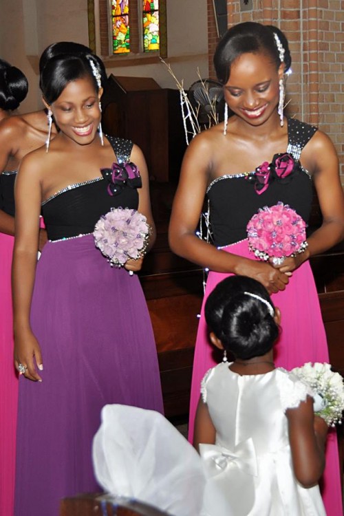Bridesmaids in church as captured by Capital Studio Uganda