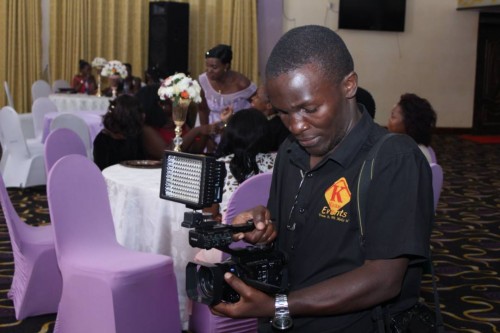 Ksan Event's Michael shoot a wedding at a reception in Kampala