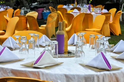 Gold, White & Purple wedding decorations by Amka Deco at Jahazi Pier Munyonyo