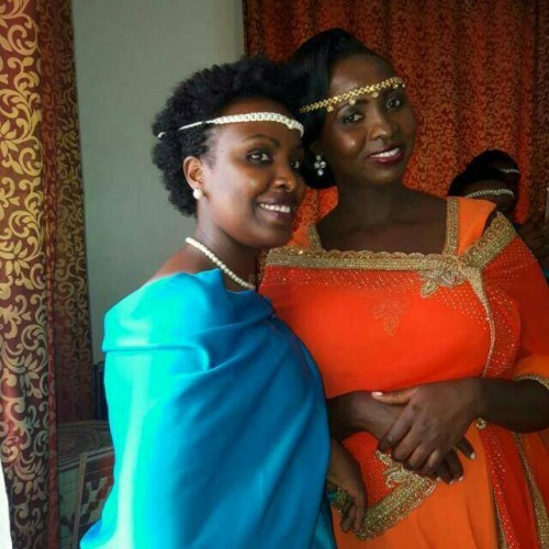 A bride and her maid of honor dressed by My Kuhingira Collection