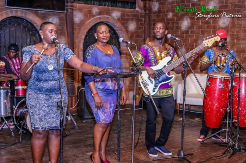 Angela Kalule and her team of the K'angie Band on stage