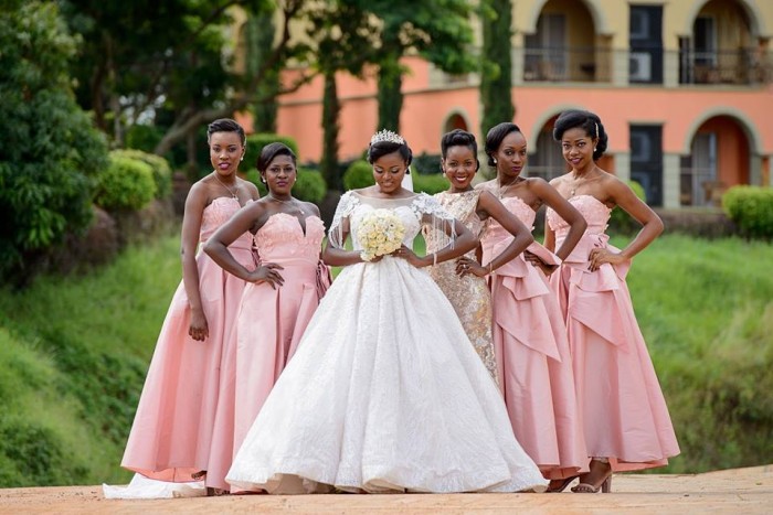 Jemimah and bridesmaids at during wedding photo shoot with Makula Pictures