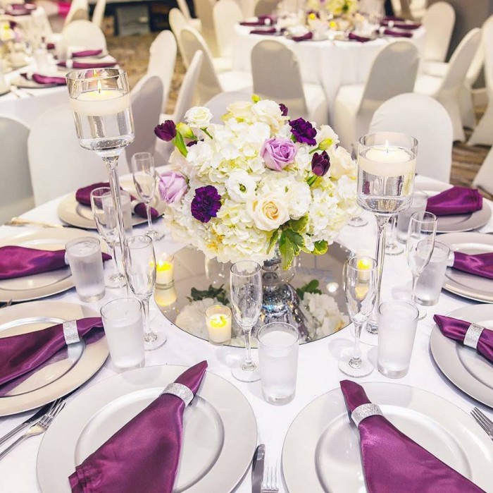 White & Purple Themed Decor by My Event Planner