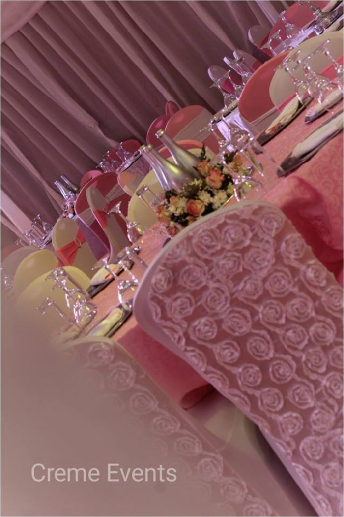 Royal pink and white wedding theme