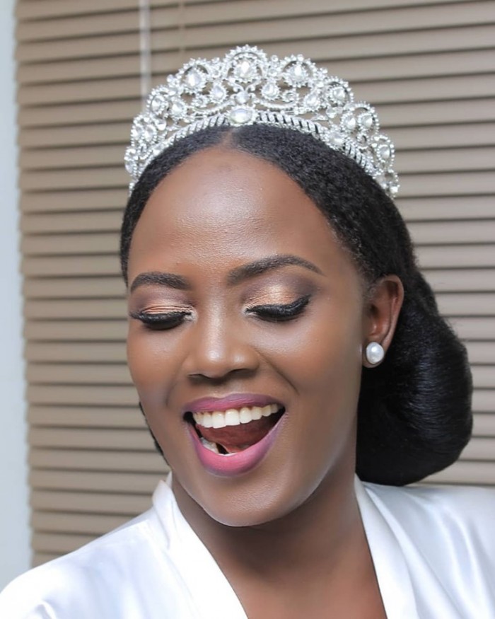 Black beauty Mimi on her wedding day, makeup by Serene Beauty