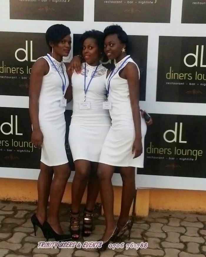 Part of the Trinity Usher's team at an event at Dinners Lounge Bukoto, Ntinda