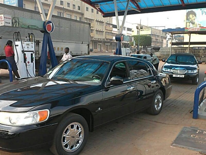 The black lincoln car from Wedding Car Hire Uganda