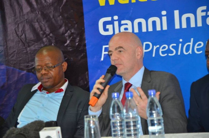 FIFA President Gian Infantino & FUFA Boss Moses Magogo at Ivys Hotel Kampala