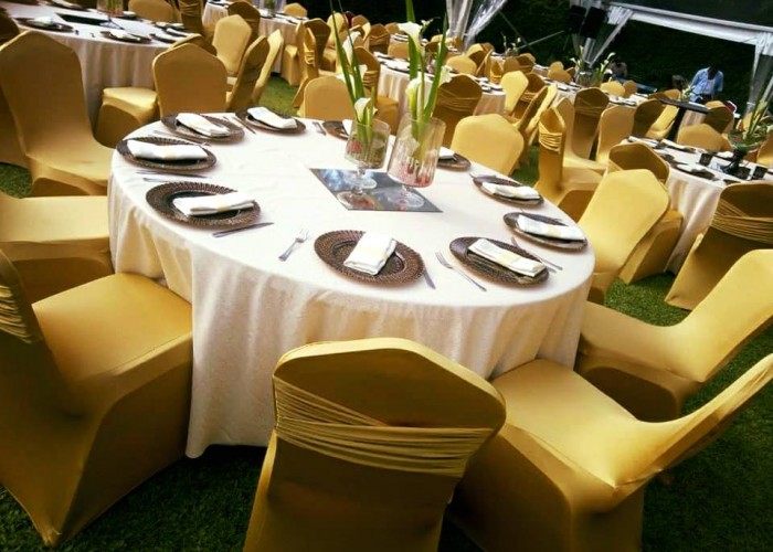 Gold themed Decor for a wedding Reception by Viable Options