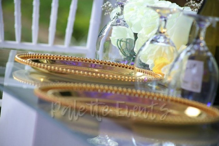 Gerald Weds Gloria Navy blue and Gold theme