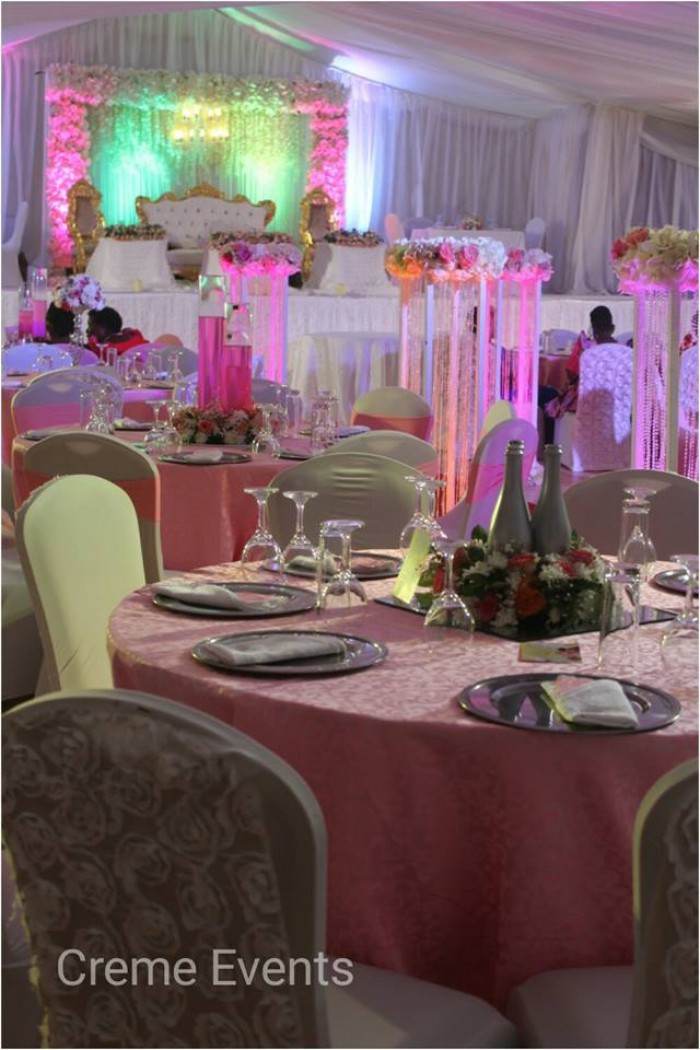Royal pink and white wedding theme