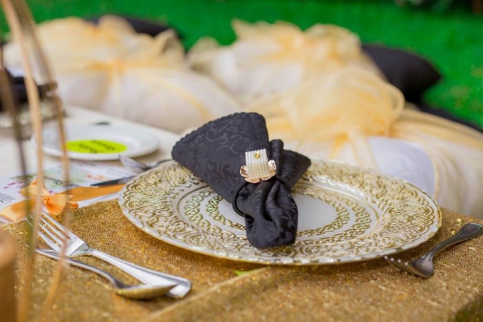 Cathy's Bridal Shower: Gold & black touch