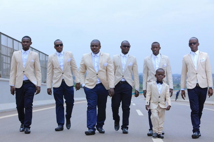 Ronnie's grooms men during their photo shoot on the Entebbe-Express Highway by Nelly Salvatore Photography