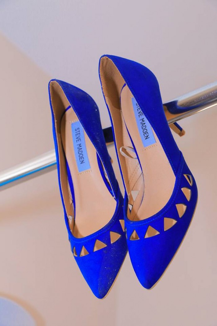 Blue Bridal shoes, shots by Genius Media Events