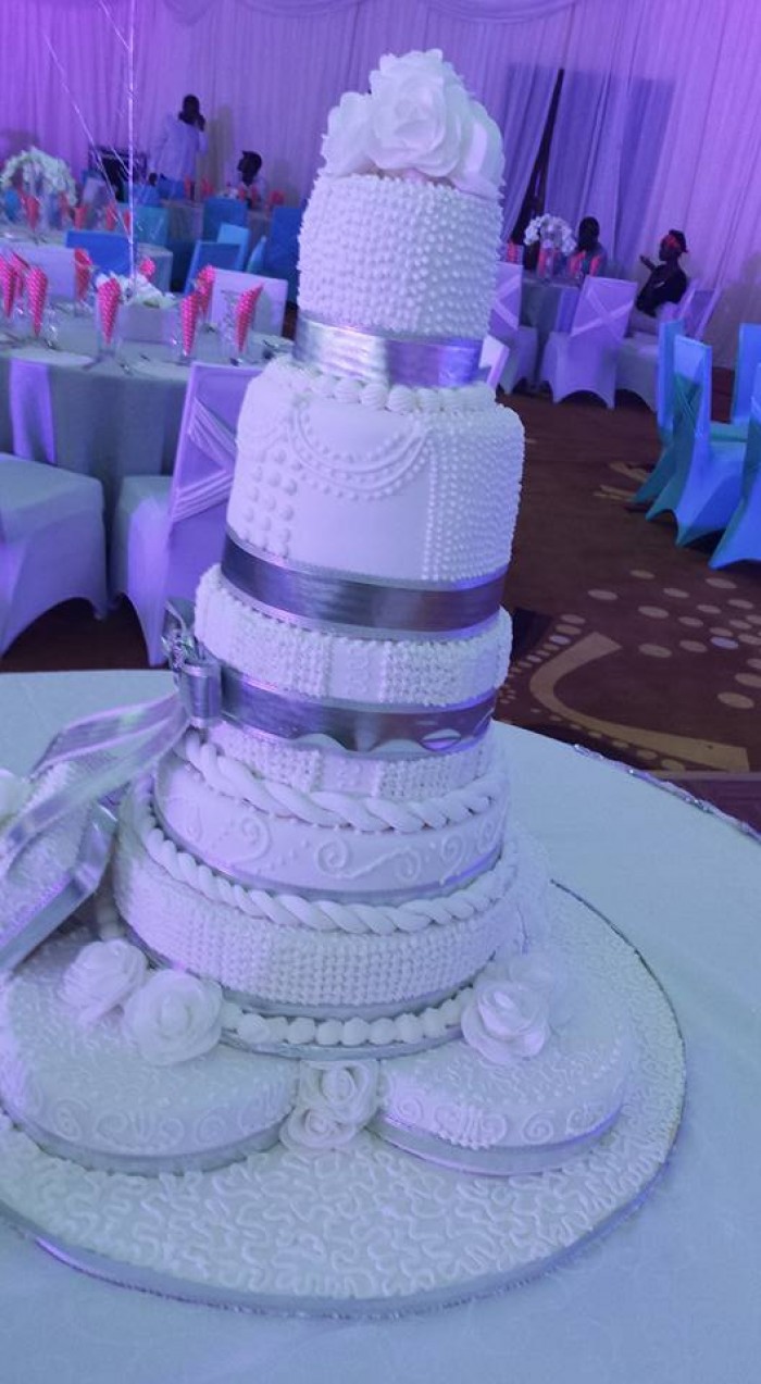 A wedding cake by New Day Bakery & Catering Services