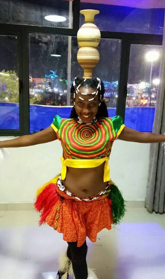 A member of The Dance N' Beats Cultural Troupe