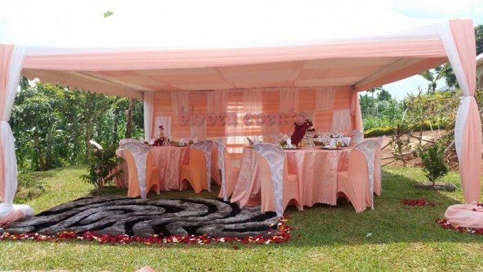 Simple out door kukyala tent Decor by Bloven Events