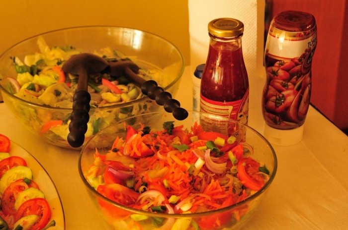 Salads prepared by Mapenzi Events