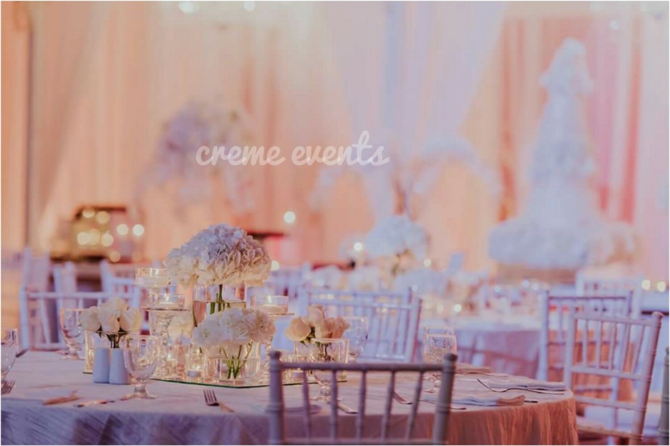 All White wedding Decor by Creme Events