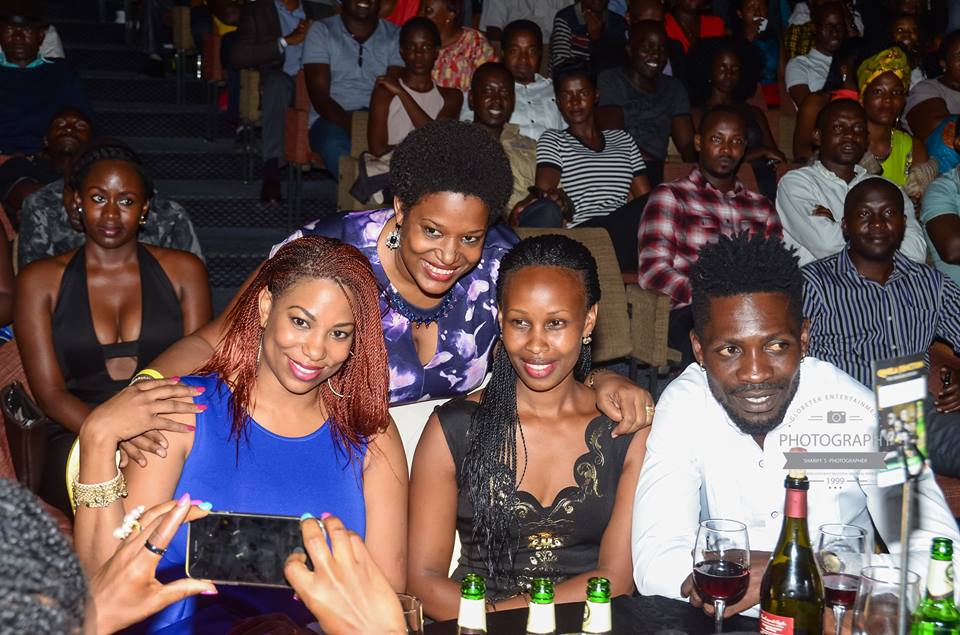 Barbie Itungo, Bobi Wine & friends at an event in Kampala