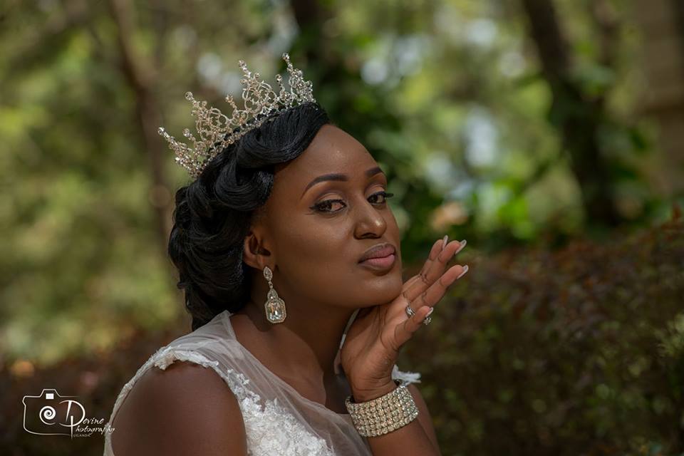 A beautiful Ugandan Bride wearing a crown