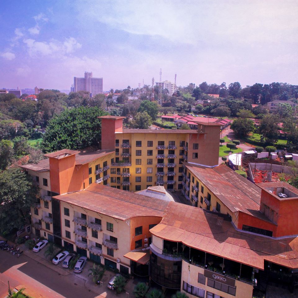 Aerial view of Mackinnon Suites in Nakasero, Kampala