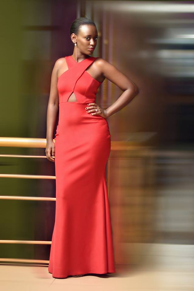 Beautiful red dress tailored by peponi clothings