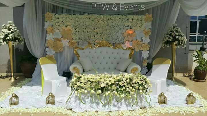 Persis and Anthony's wedding high table decorations by Purple Truffle Weddings and Events