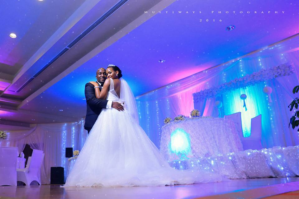 A bride and groom dazzling a reception photo shoot by MultiWays Photography