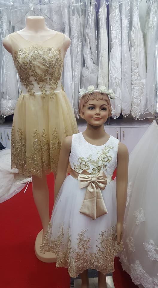 Golden Maid and Flower Girl Dresses at Mera Collections