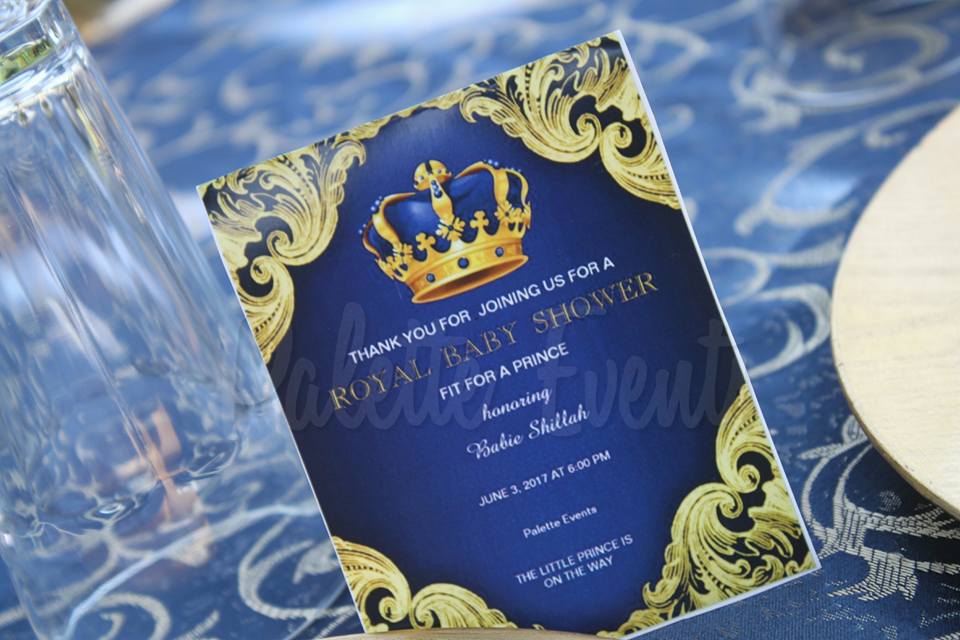 Shillah's Royal baby shower Navy blue & Gold theme
