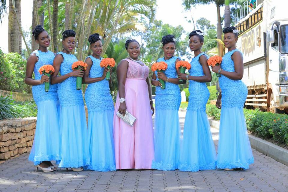 Bridesmaids during a photo shoot at Speke Resort Munyonyo